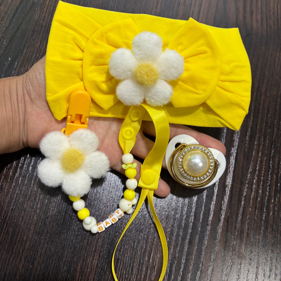 Baby Food Newborn - Diadema para bebé con chupete de