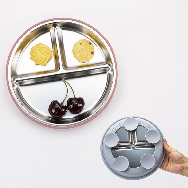 Plate Suction Toddler - 2 Platos de Acero Inoxidable para