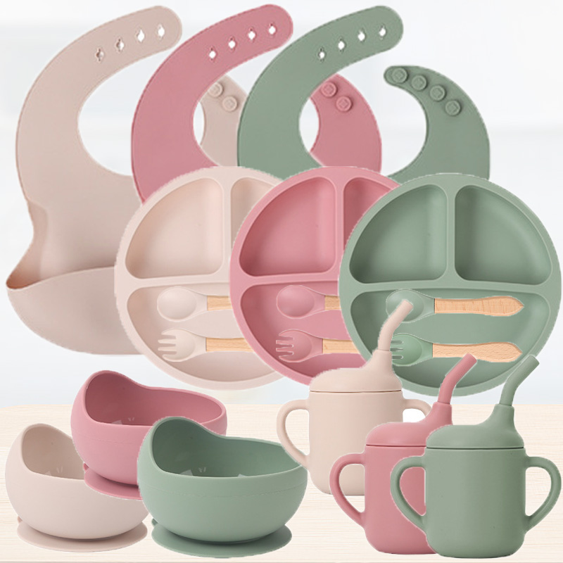 Baby Food Bowl - Juego de vajilla de silicona para