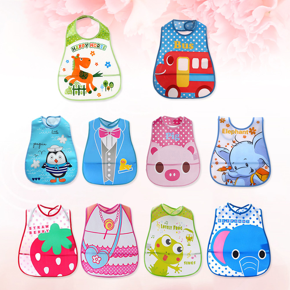 Feeding Baby Food - 10 baberos impermeables para bebé, baberos