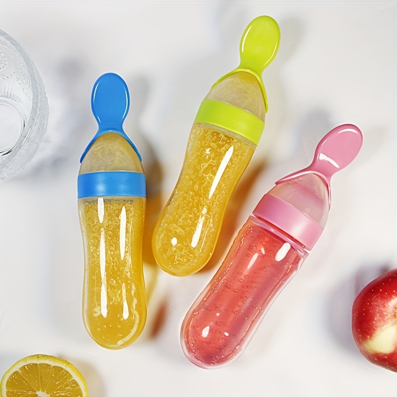 Baby Food Utensils - Biberón de silicona para alimentación de