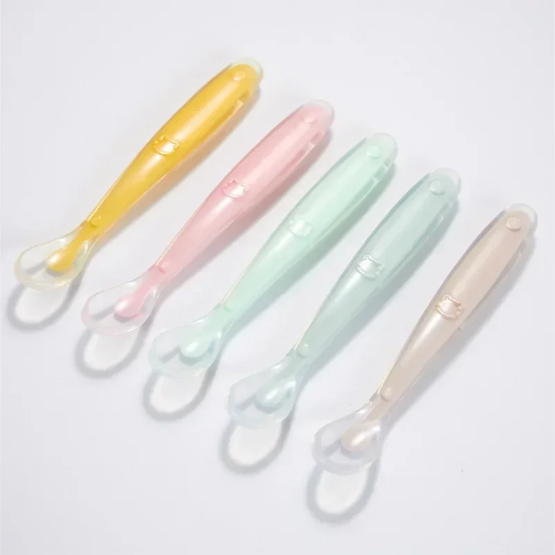 Baby Food Utensils - Cuchara de silicona suave para bebé,