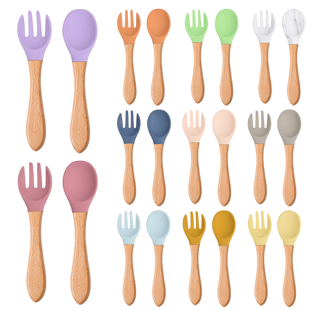Baby Food Utensils - 2 unids/set de tenedor cuchara de