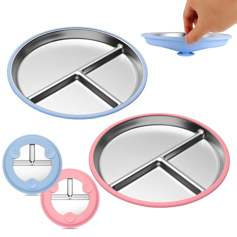 Plate Suction Toddler - Plato para niños pequeños de acero