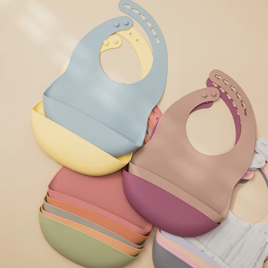Baby Food Newborn - Babero de silicona ajustable para bebé,