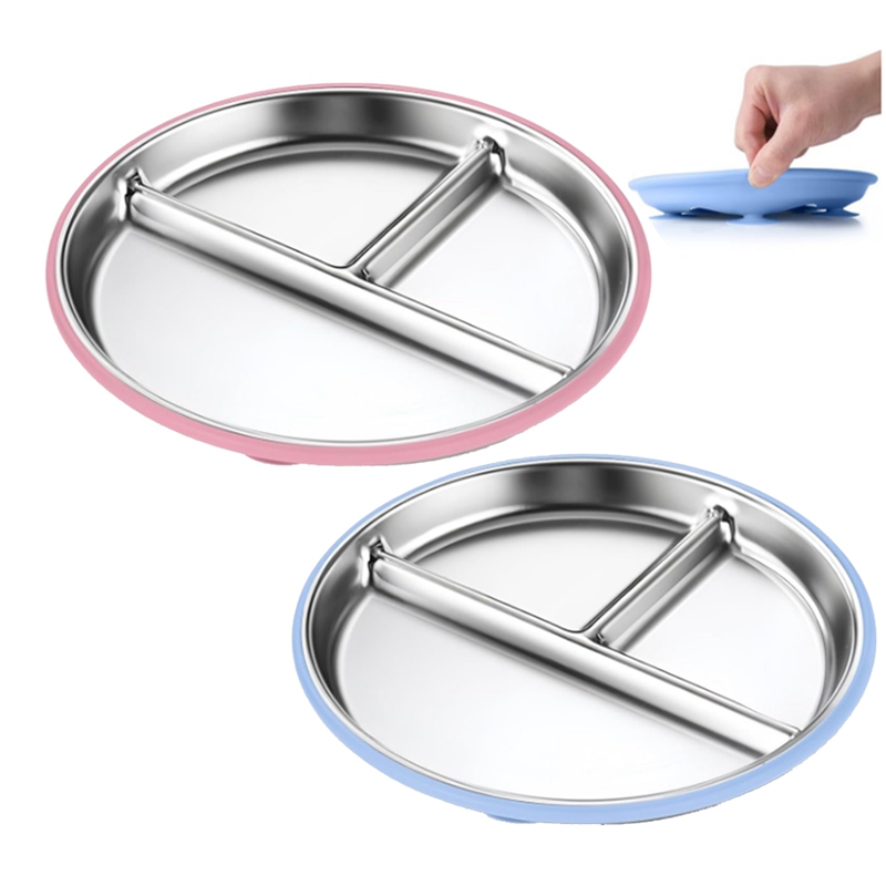2 Platos de Acero Inoxidable p - Plate Suction Toddler reseña y precio