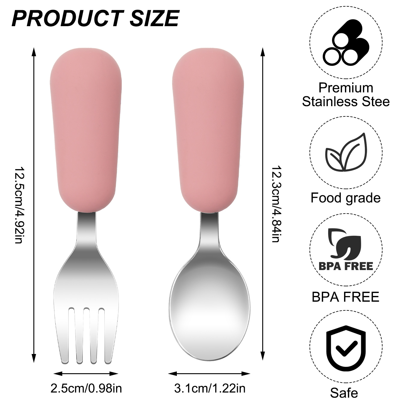 Color niños 2 uds tenedor cuch - Baby Food Utensils reseña y precio