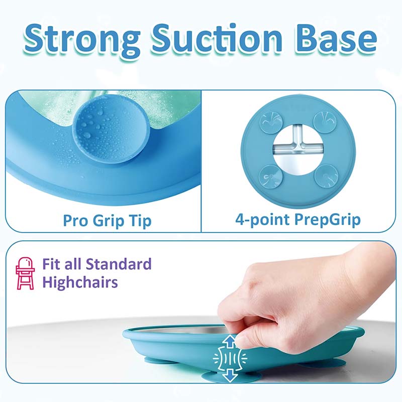 Plato de acero inoxidable con  - Plate Suction Toddler reseña y precio