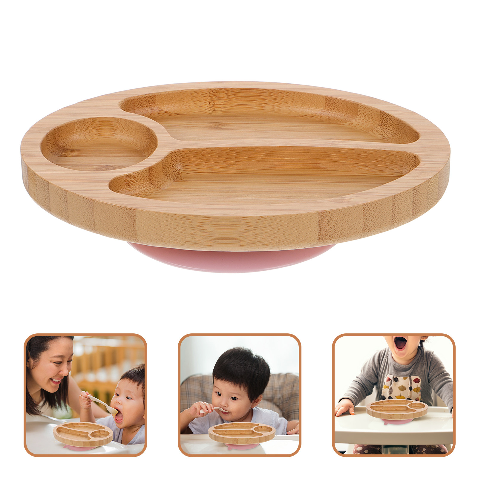 Plato de Bambú Dividido con Su - Plate Suction Toddler reseña y precio