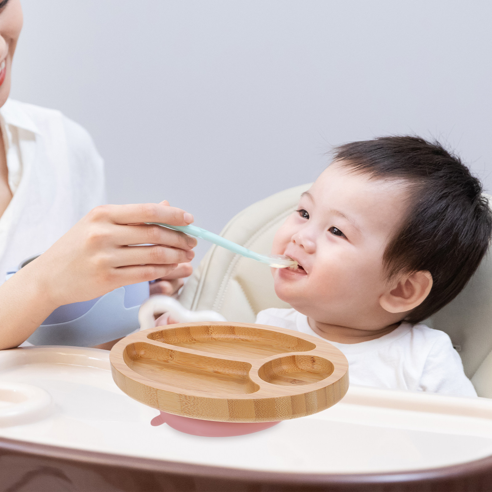 Plato de Bambú Dividido con Su - Plate Suction Toddler reseña y precio