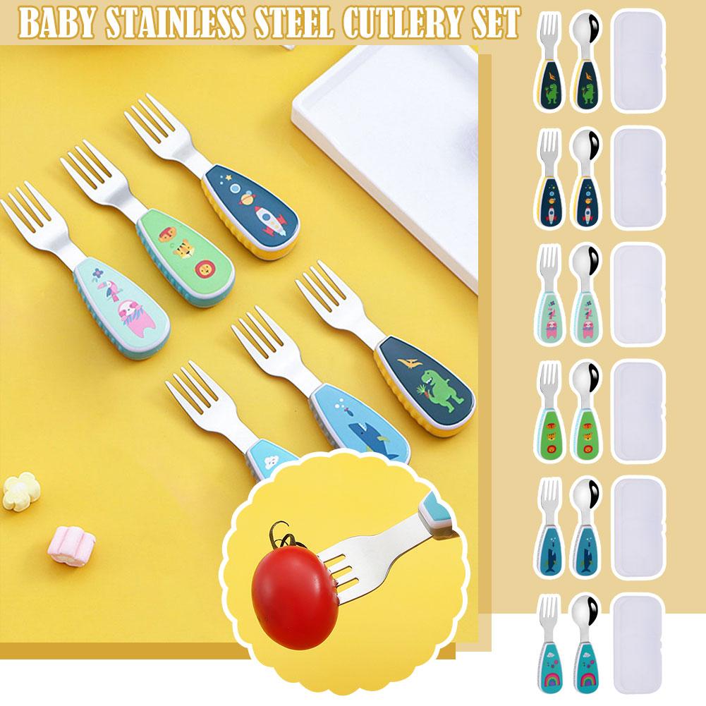 2 unid/set niños mango corto c - Baby Food Knife Set reseña y precio